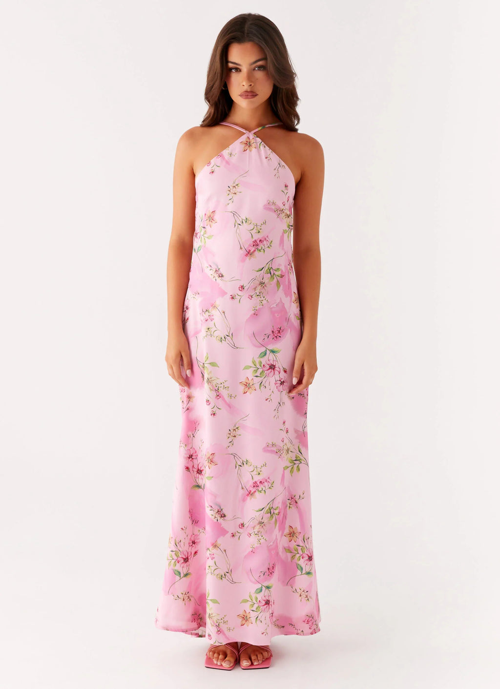 Pascal Maxi Dress - Pink Floral Print