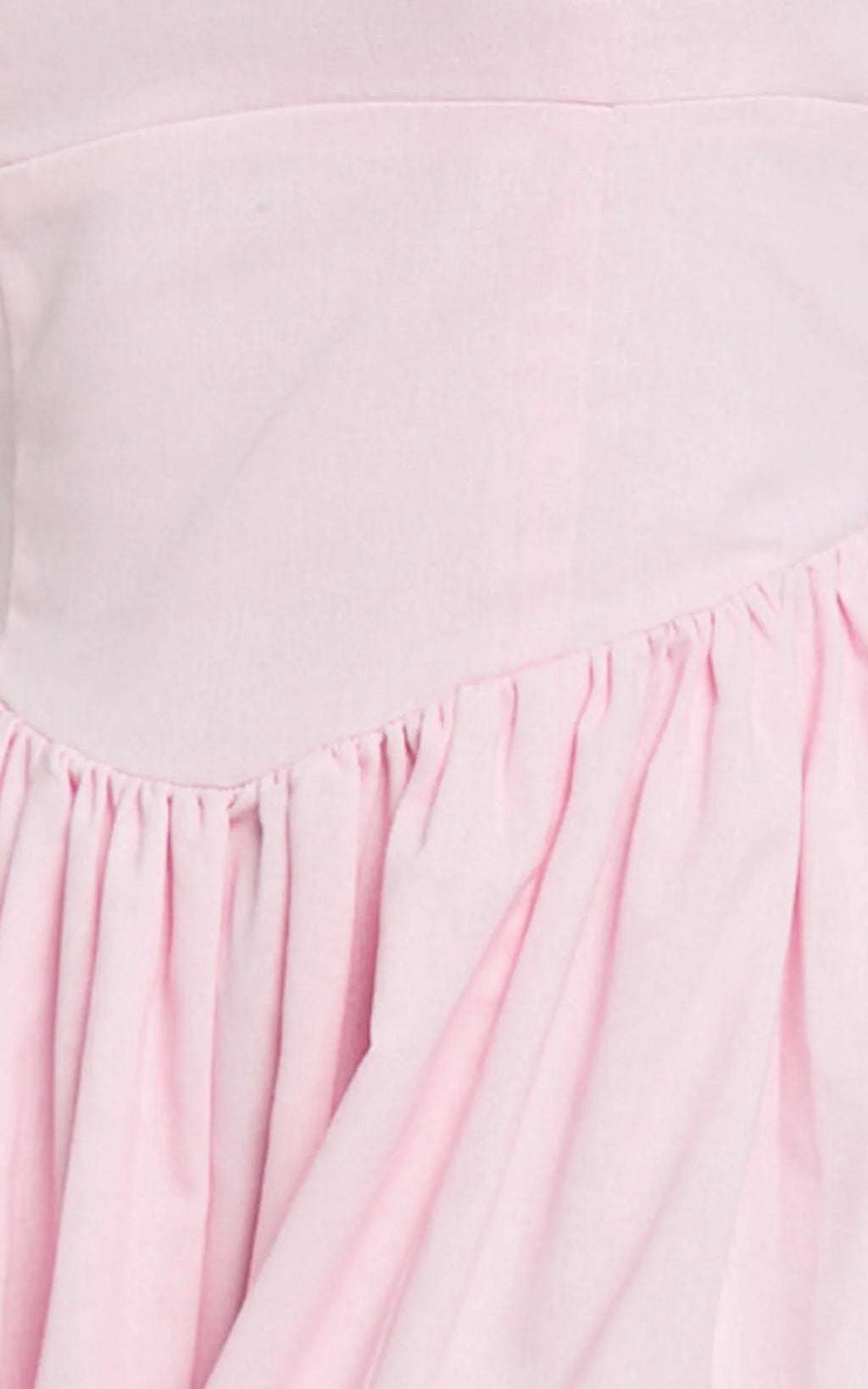 Morris Midi Dress - Linen Scoop Neck Gathered Dress in Pink